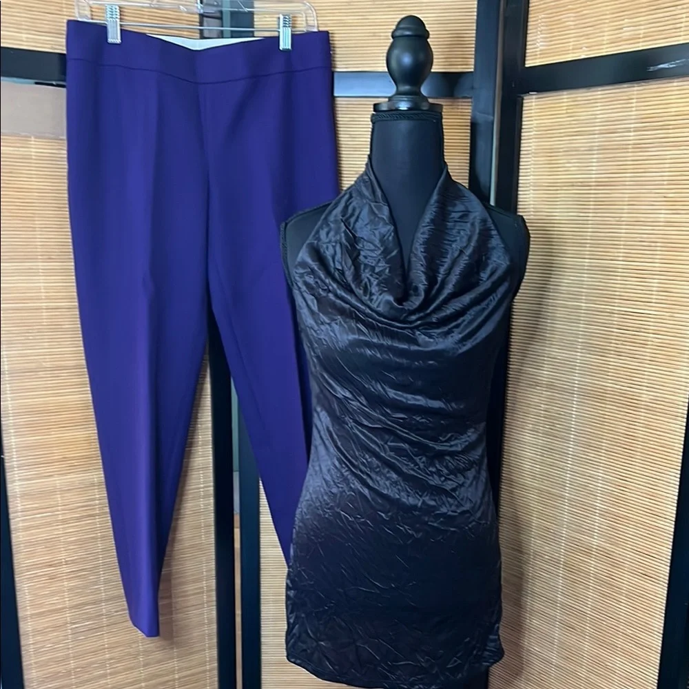 LOFT Women's Deep Purple Ankle Pants - Picture 5 of 5